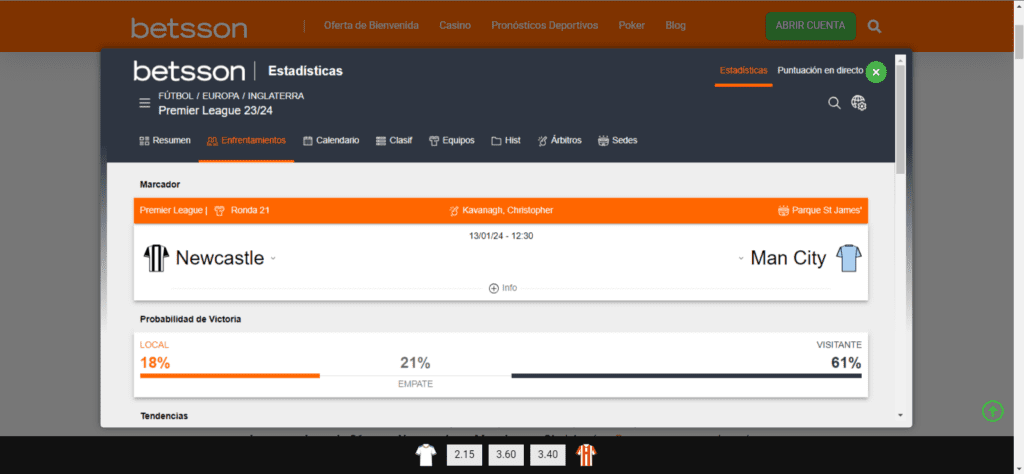 Ventana de estadisticas