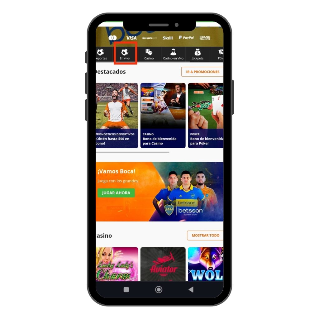Apuestas en vivo